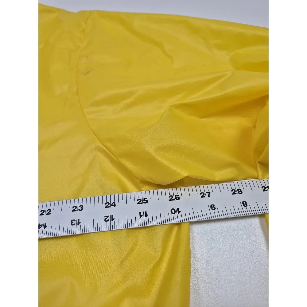 VTG Izod Lacoste Jacket Mens XL Yellow Hooded Anorak 1/4 Zip Windbreaker FLAW